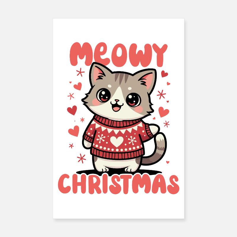 Noël miaou Poster 20 x 30 cm