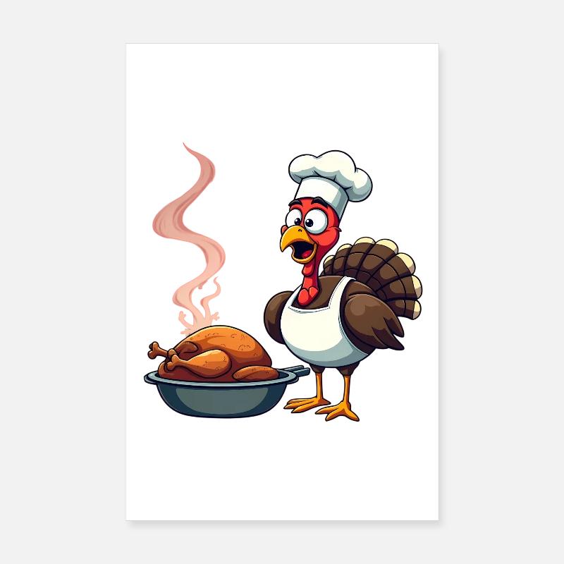 Cuisinier de dinde de Thanksgiving Poster 20 x 30 cm