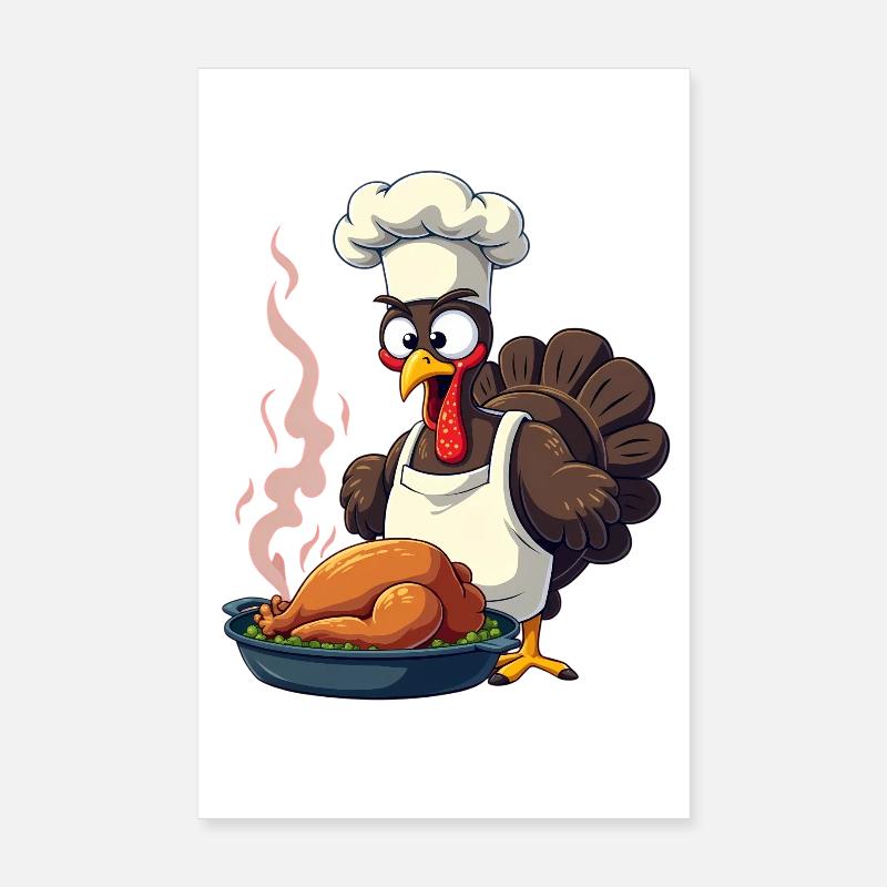 Cuisinier de dinde de Thanksgiving Poster 20 x 30 cm