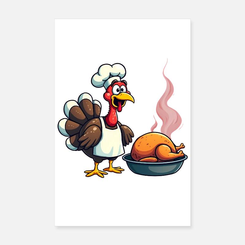 Cuisinier de dinde de Thanksgiving Poster 20 x 30 cm