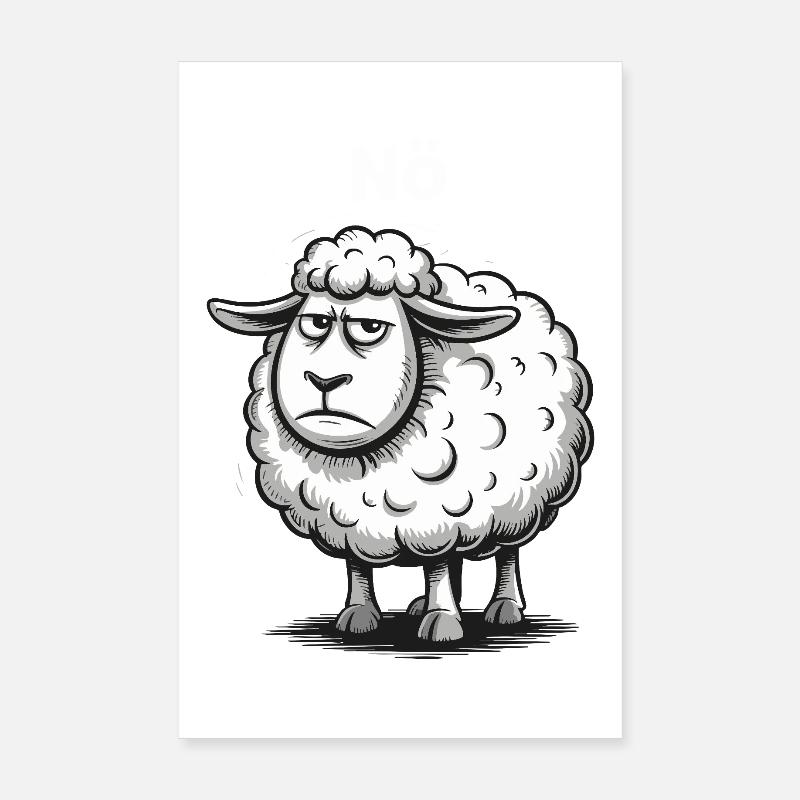 Basse-Autriche – Grumpy Sheep Humour Design Poster 20 x 30 cm