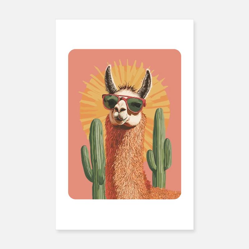 lama - Poster 20 x 30 cm - blanc