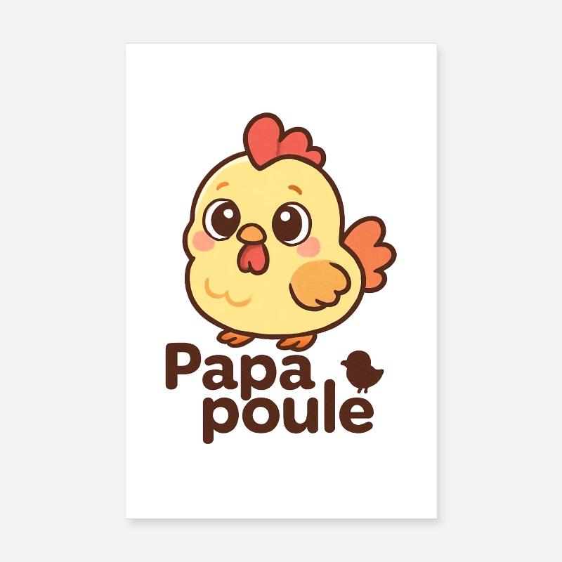 Papa Poule - Vatertag Poster 20x30 cm