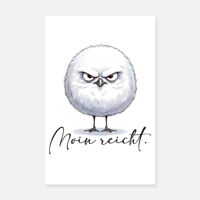 Moin enough - grim round seagull Poster 8" x 12" (20x30 cm)