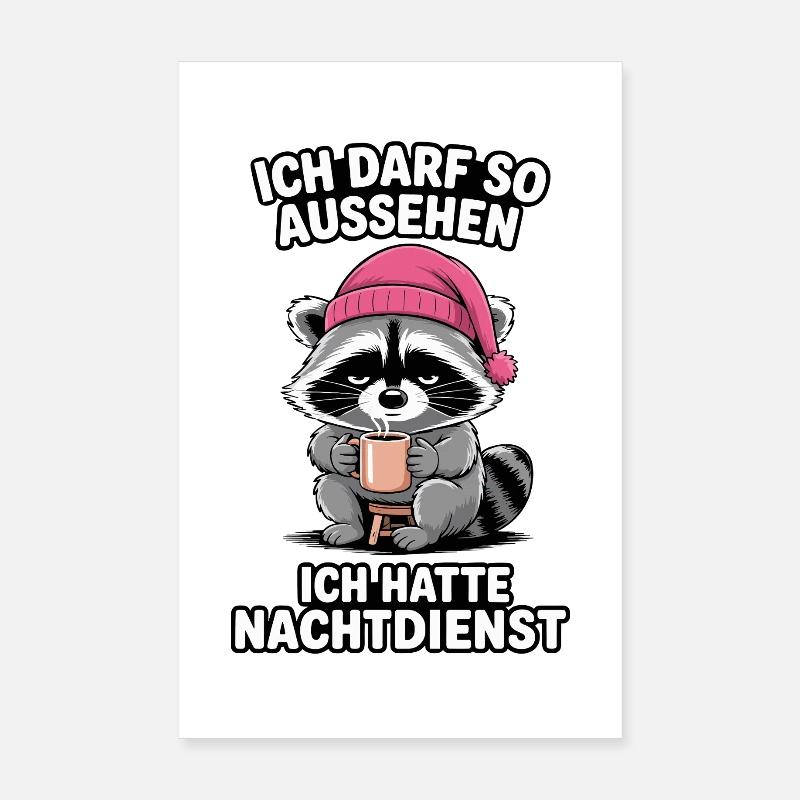 Infirmière soignante de nuit Poster 20 x 30 cm