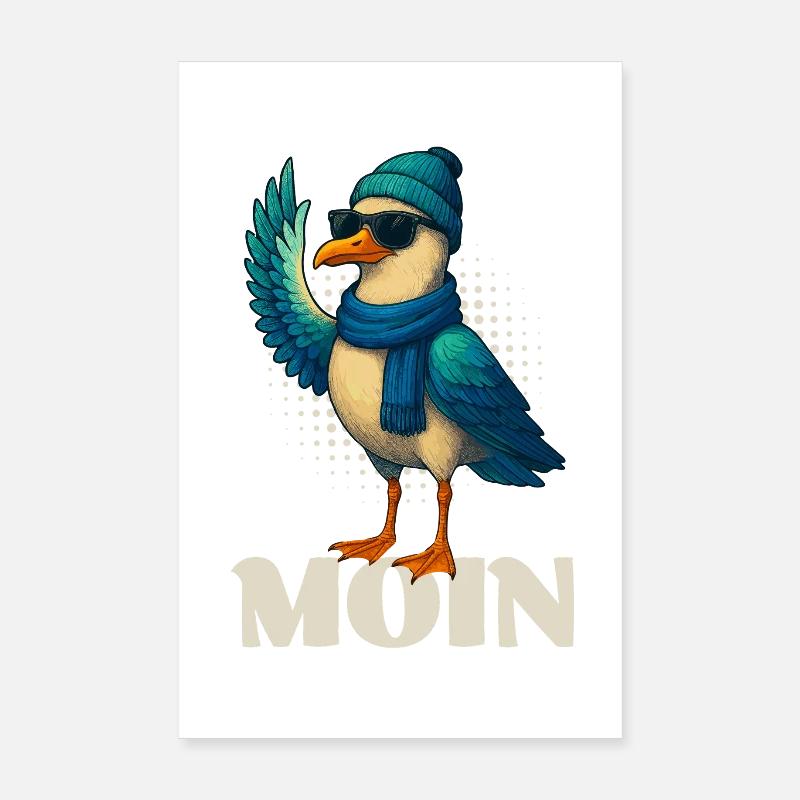 Cool Seagull - Moin Poster 8" x 12" (20x30 cm)