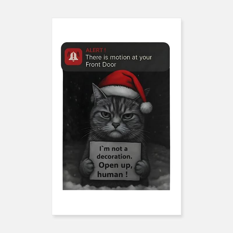 Chat Noël avec des chats drôles Poster 20 x 30 cm