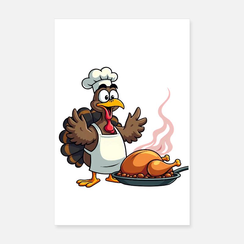 Cuisinier de dinde de Thanksgiving Poster 20 x 30 cm