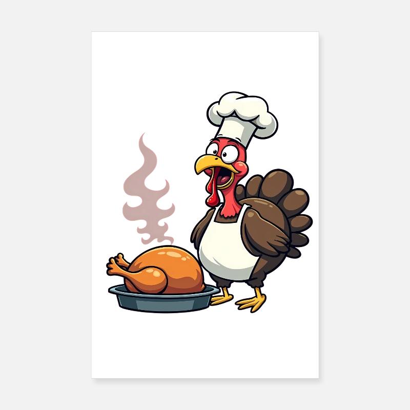 Cuisinier de dinde de Thanksgiving Poster 20 x 30 cm