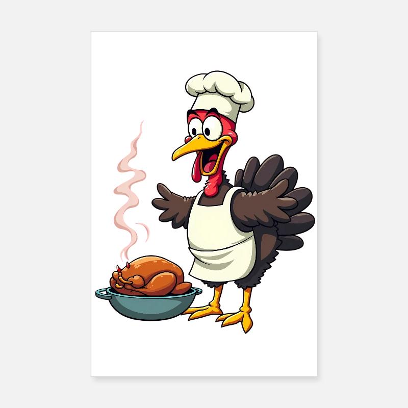 Cuisinier de dinde de Thanksgiving Poster 20 x 30 cm