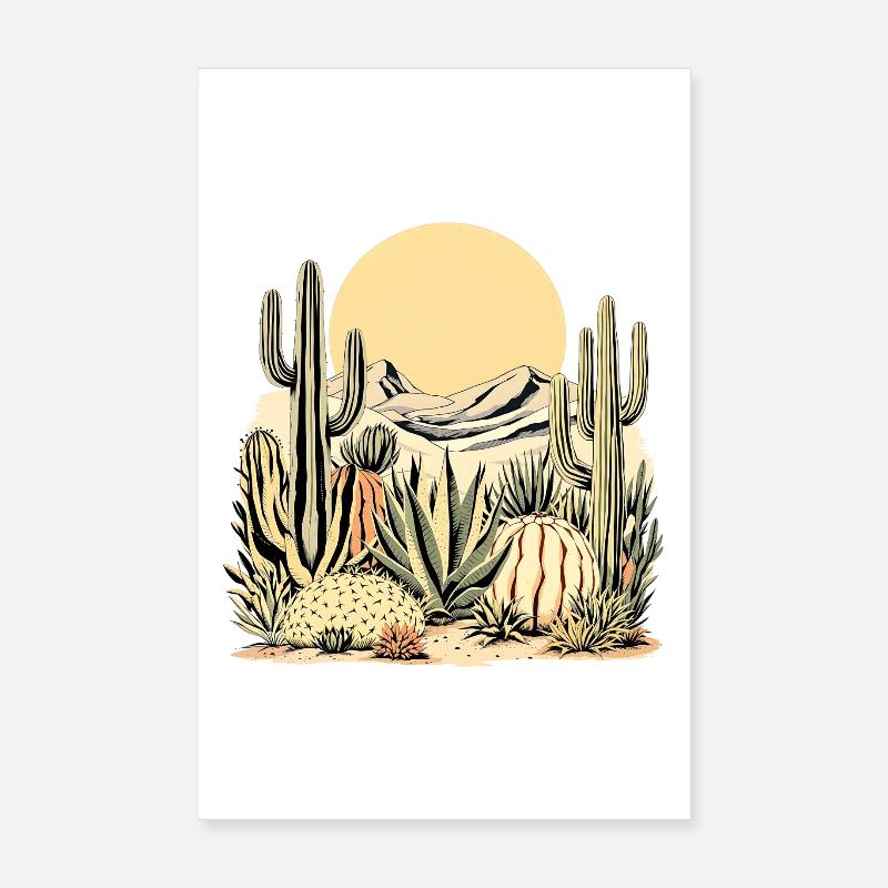 Boho Nature Cacti Poster 8" x 12" (20x30 cm)