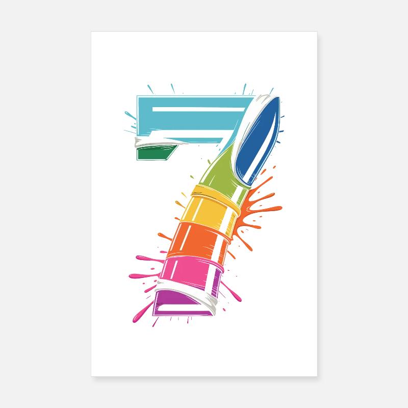 Rainbow7 Splash Design Poster 8" x 12" (20x30 cm)