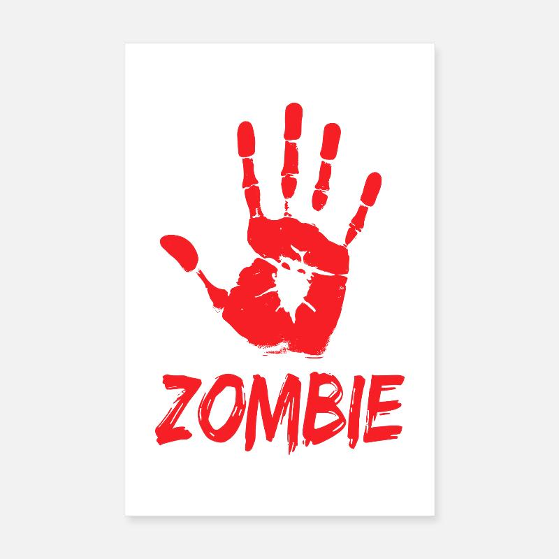 Zombie Hand Halloween Apocalypse Poster 8" x 12" (20x30 cm)
