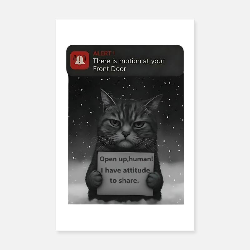 Cat has a message for you - Funnier Poster 8" x 12" (20x30 cm)