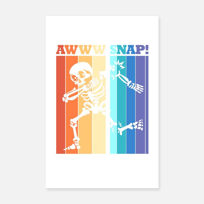 Armbruch Halloween Skelett Knochen Knochenbruch Poster 20x30 cm