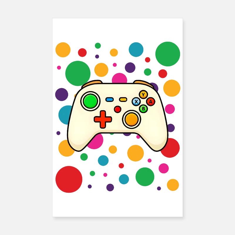 Colorburst Gamecontroller Poster 20x30 cm