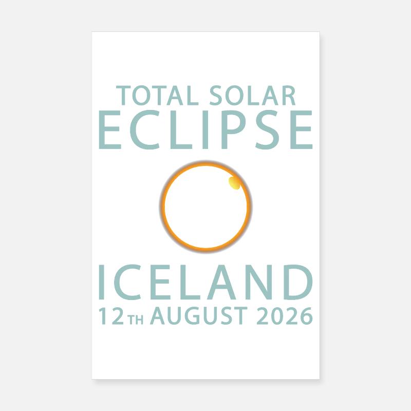 Total Solar Eclipse 2026 Totality August 12 Poster 8" x 12" (20x30 cm)