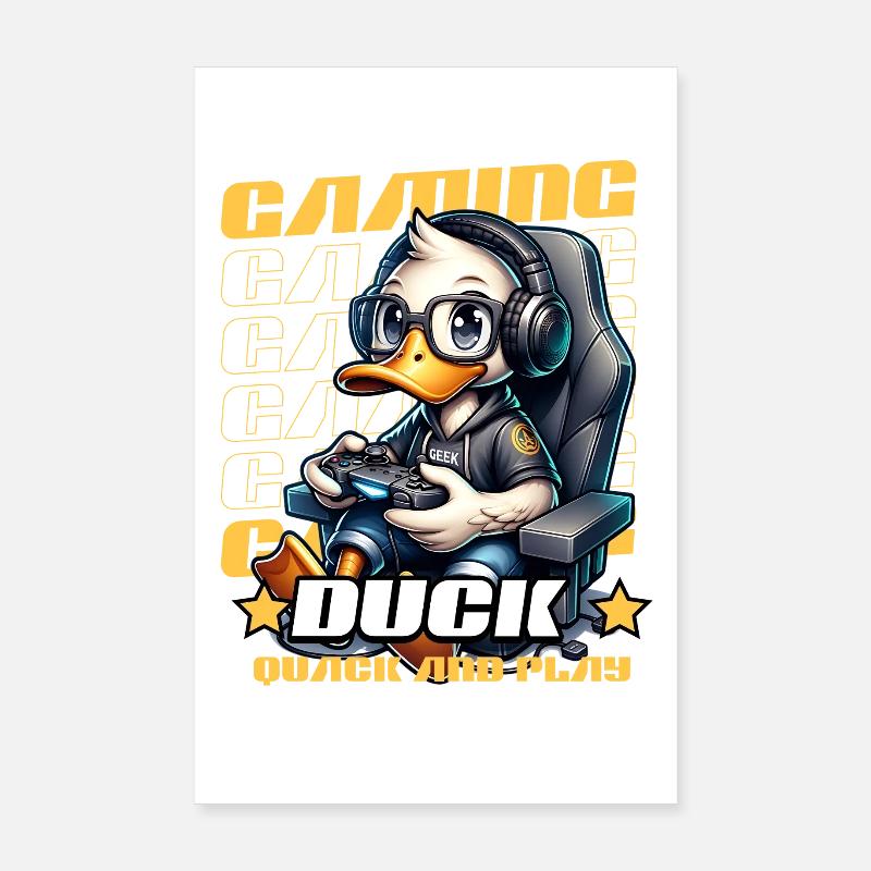 Canard dans le style gaming Poster 20 x 30 cm