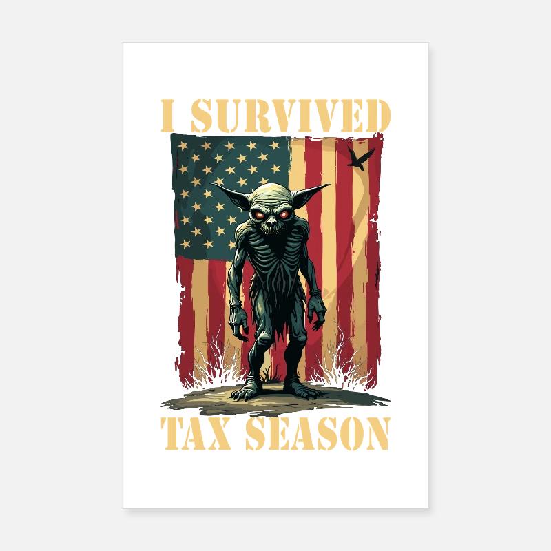 Gremlin de survie en saison des impôts Poster 20 x 30 cm