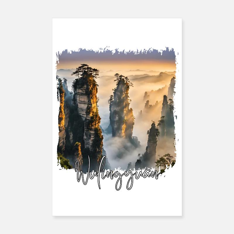 Aquarelle de Wulingyuan, Chine de Wulingyuan Poster 20 x 30 cm
