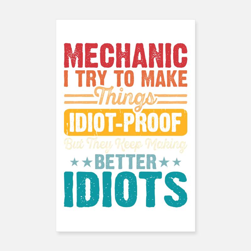 Mechanic Mechatronics Technician Handyman Gift Poster 8" x 12" (20x30 cm)
