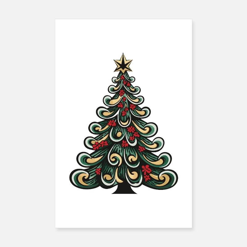 Christmas Tree Christmas Poster 8" x 12" (20x30 cm)
