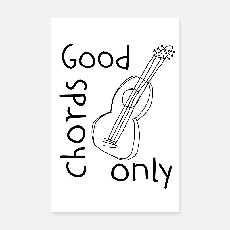 Good Chords Only Guitar Poster 8" x 12" (20x30 cm)