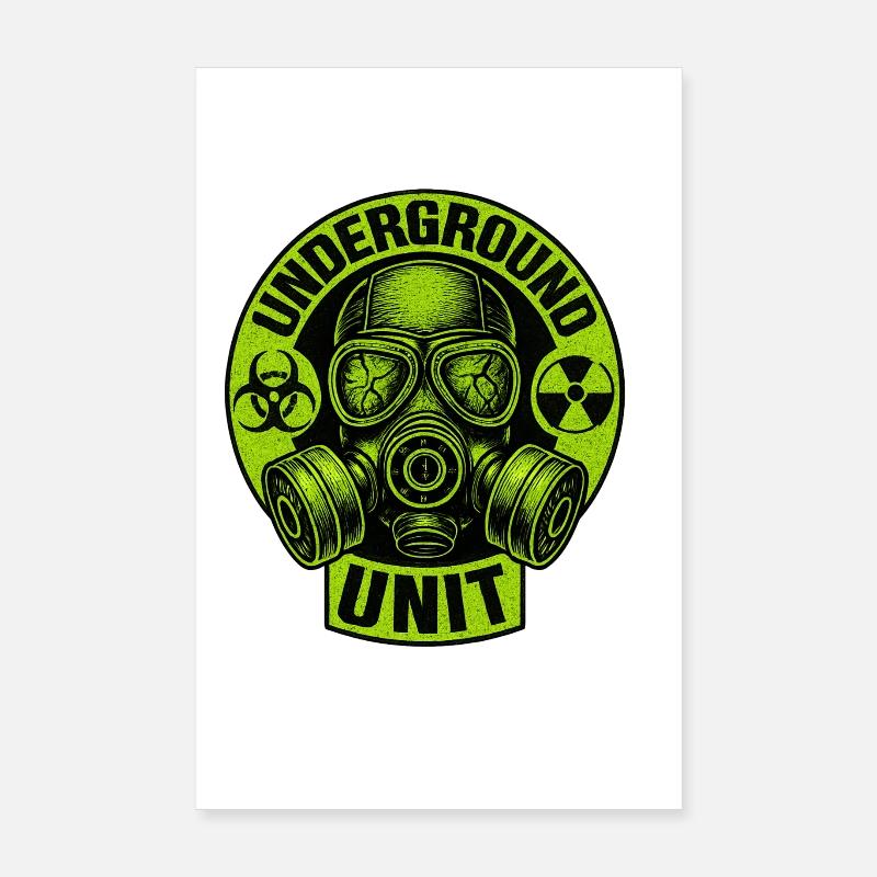 Underground Unit - Gas Mask Poster 8" x 12" (20x30 cm)