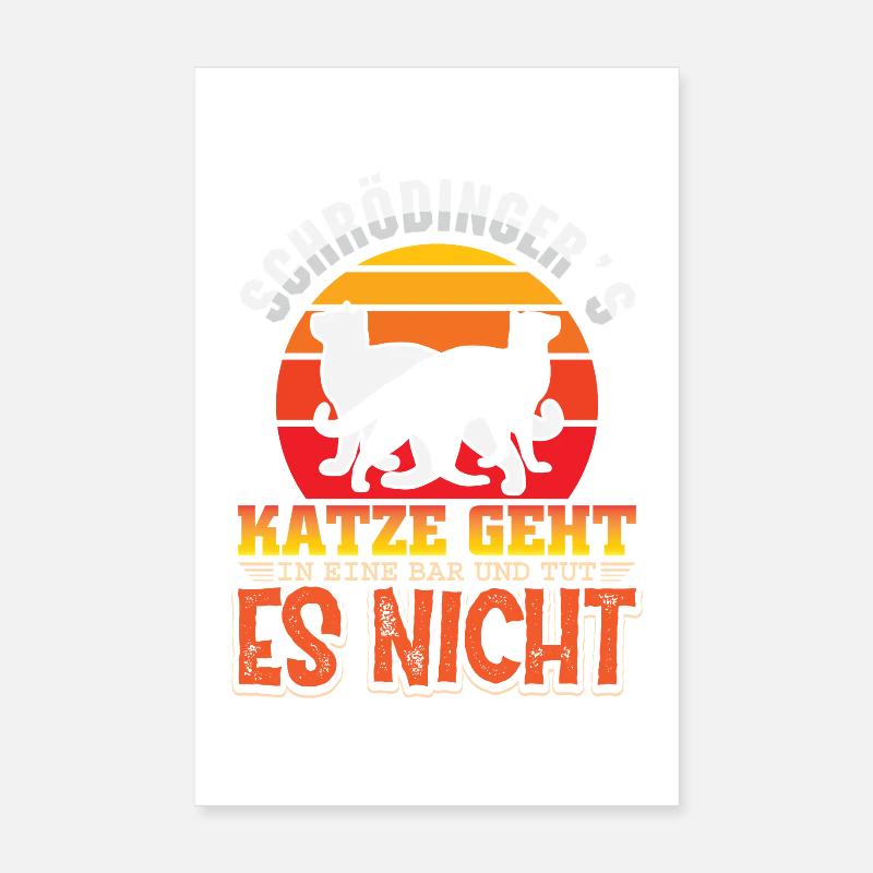 Schrödinger's Cat Nerd Geek Physicist Science Poster 8" x 12" (20x30 cm)