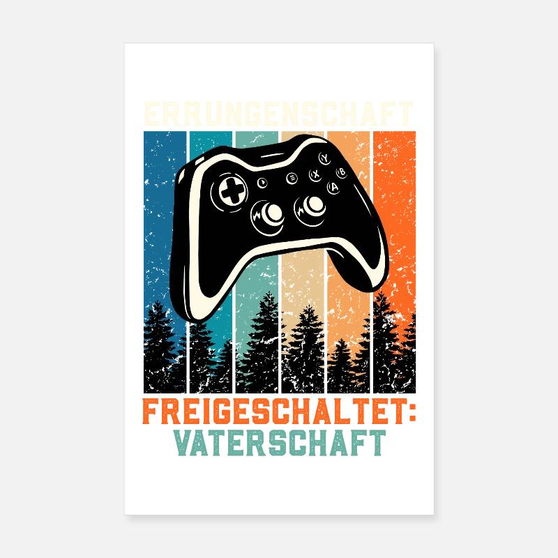 Bald Papa ERRUNGENSCHAFT FREIGESCHALTET Retro Poster 20x30 cm