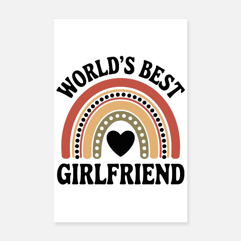 Weltbeste Freundin Regenbogen Poster 20x30 cm