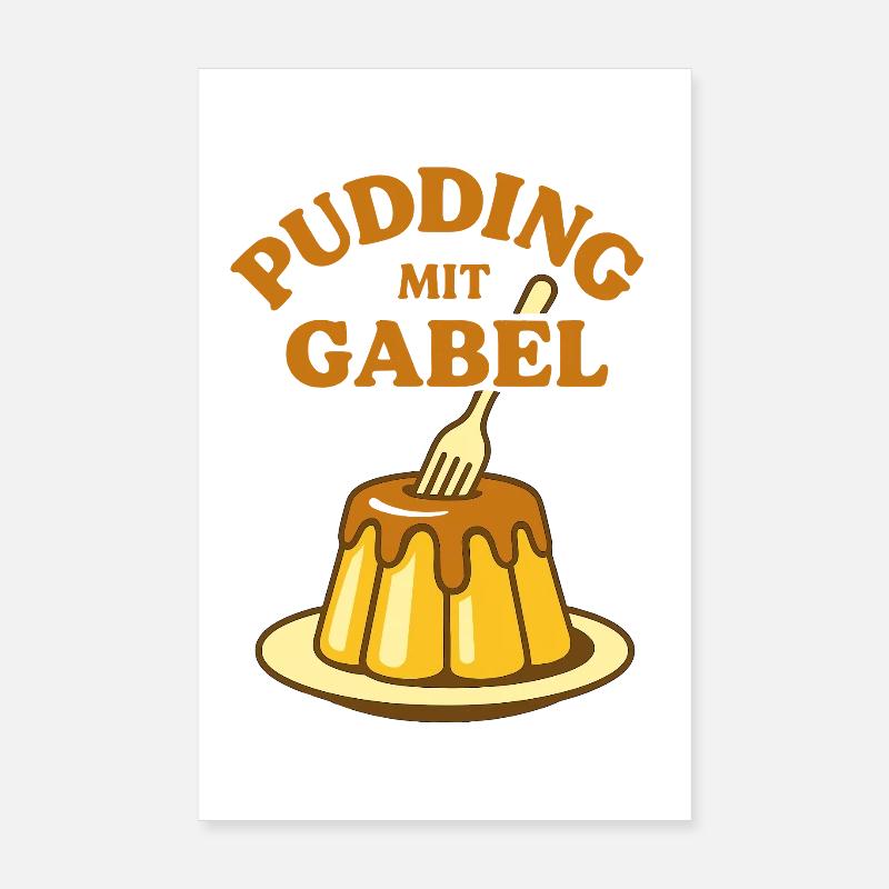 Pudding with fork Poster 8" x 12" (20x30 cm)