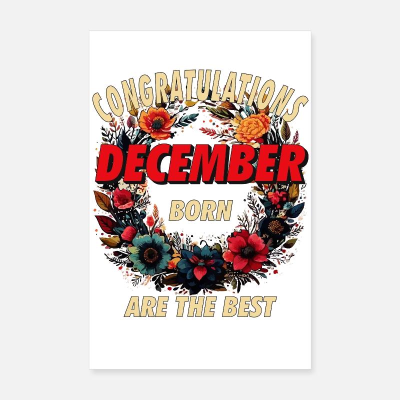 CONGRATULATIONS DECEMBER Poster 8" x 12" (20x30 cm)