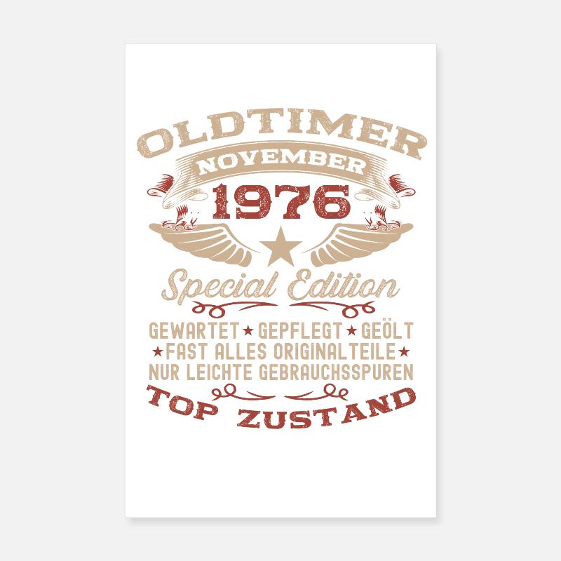 50. Geburtstag Geschenk Oldtimer November 1976 Poster 20x30 cm