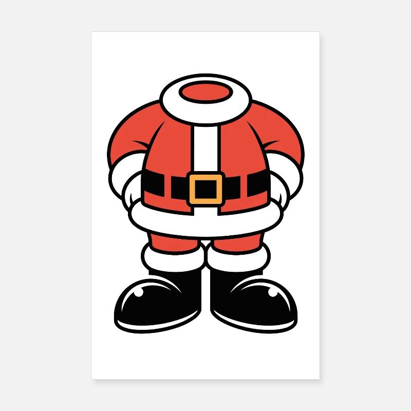 Large Santa silhouette in red Poster 8" x 12" (20x30 cm)