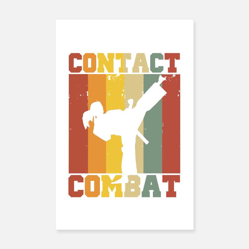 Silhouette einer Karatefrau – Combat Contact  Poster 20x30 cm