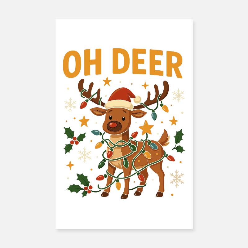 Conception de Noël de renne mignon Poster 20 x 30 cm