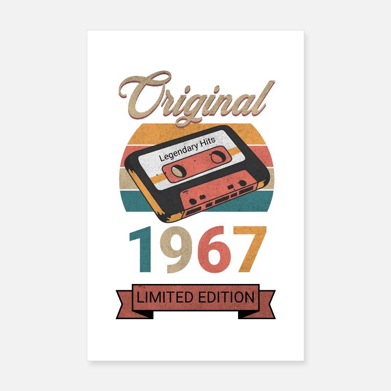 Original 1967 Limited Edition Geburtstag Geschenk Poster 20x30 cm