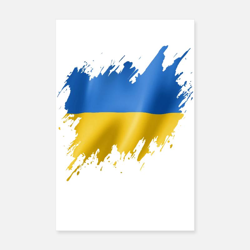 Drapeau de l’Ukraine, style déchiré Poster 20 x 30 cm