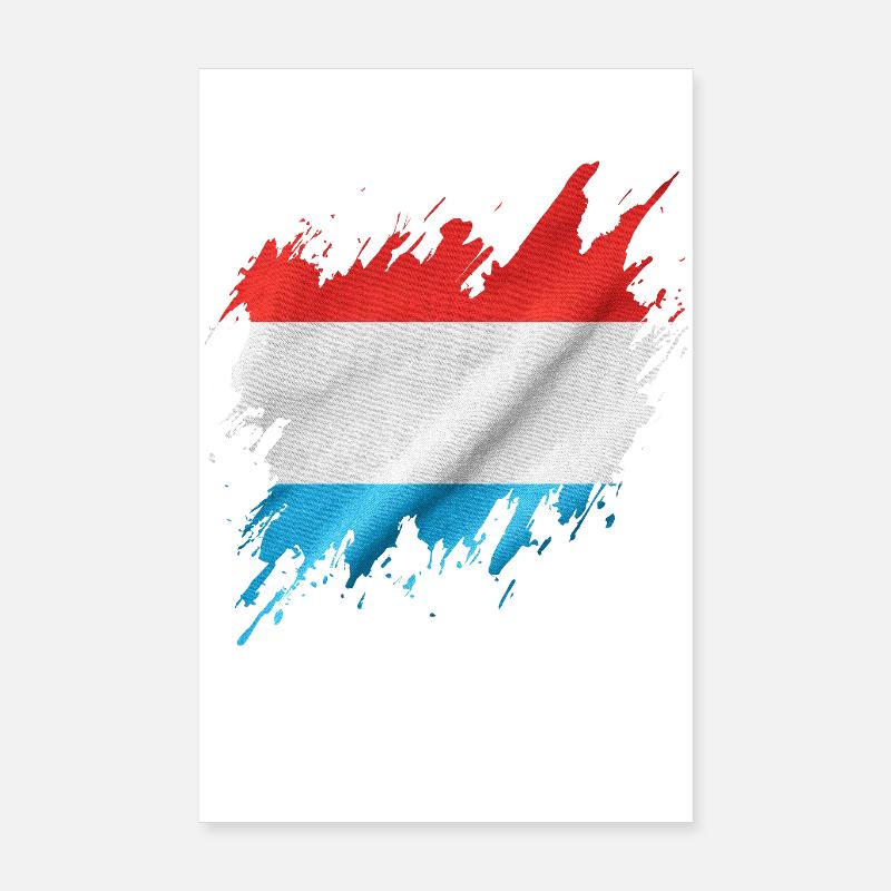Drapeau du Luxembourg, style déchiré Poster 20 x 30 cm