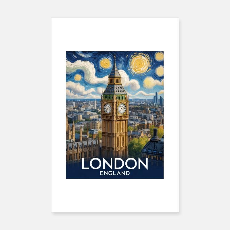 London - Poster 20x30 cm - Weiß