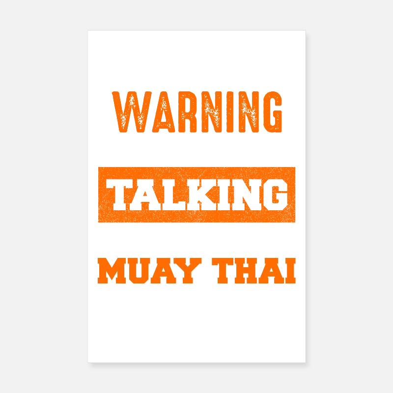 Warnung: Muay Thai Gespräch Beginnt Poster 20x30 cm