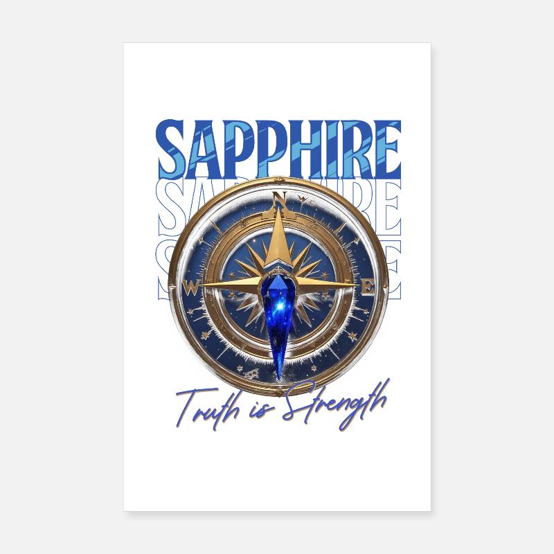 Pierre de naissance Septembre Saphir Poster 20 x 30 cm