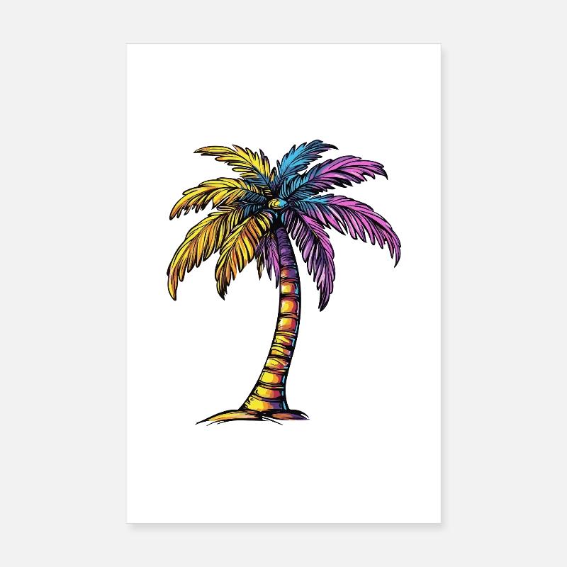 Plage de Palm Tree Poster 20 x 30 cm