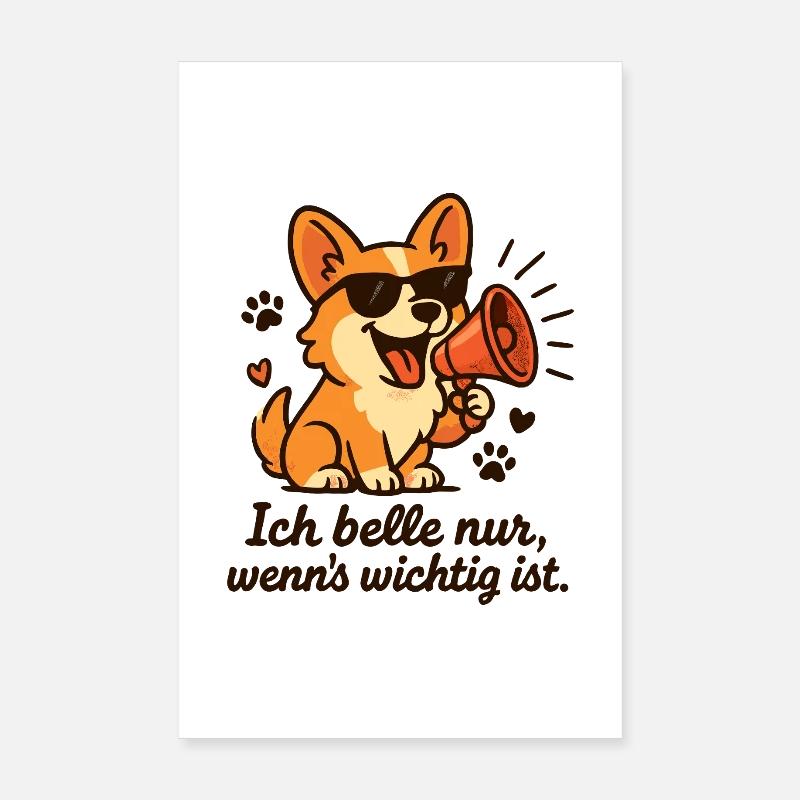 Funny Dog – I only bark when it's important - Poster 8" x 12" (20x30 cm) - white