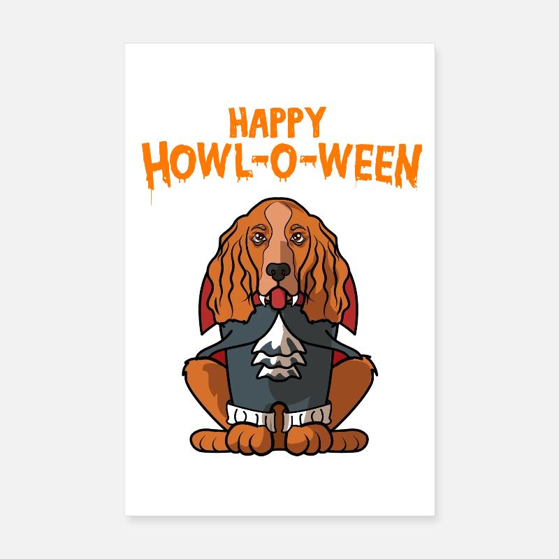 Howl-o-ween Cocker Spaniel Hund Halloween Kostüm Poster 20x30 cm