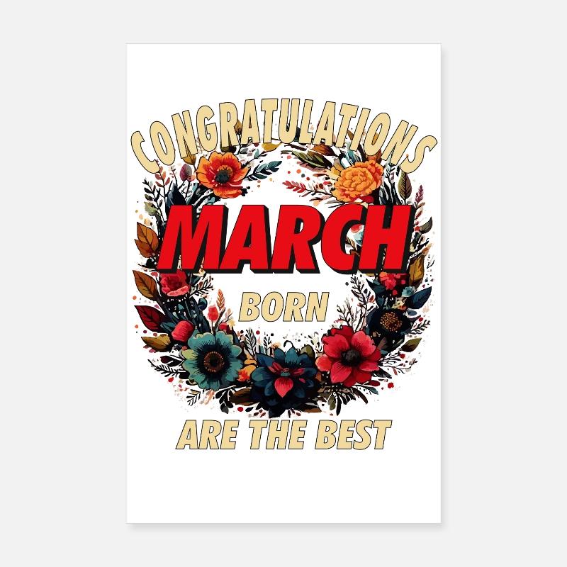 FÉLICITATIONS MARS Poster 20 x 30 cm