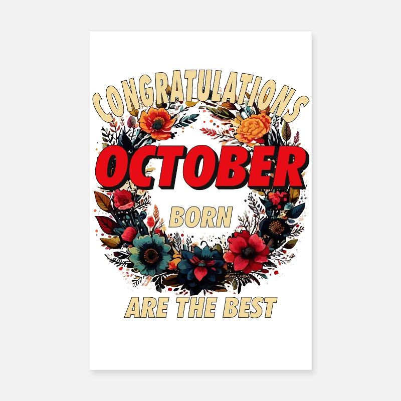 FÉLICITATIONS OCTOBRE Poster 20 x 30 cm