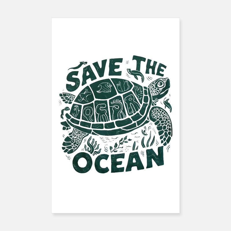 Save the Ocean Message pour Marins Skippeurs Poster 20 x 30 cm