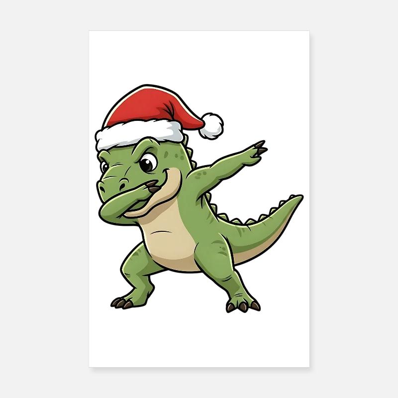 Dab T-Rex de Noël Poster 20 x 30 cm
